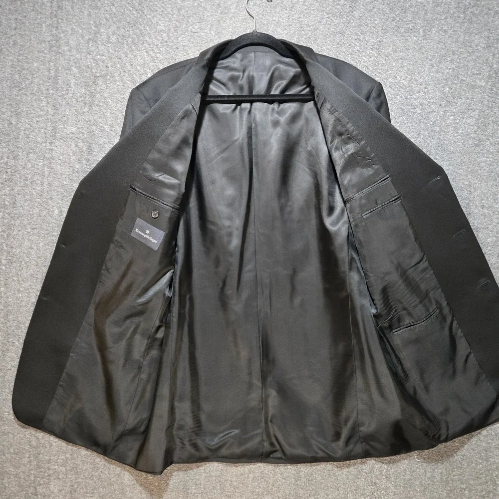 Ermenegildo Zegna Men's Black 3 Button Tuxedo Jacket Blazer Size 44 Long